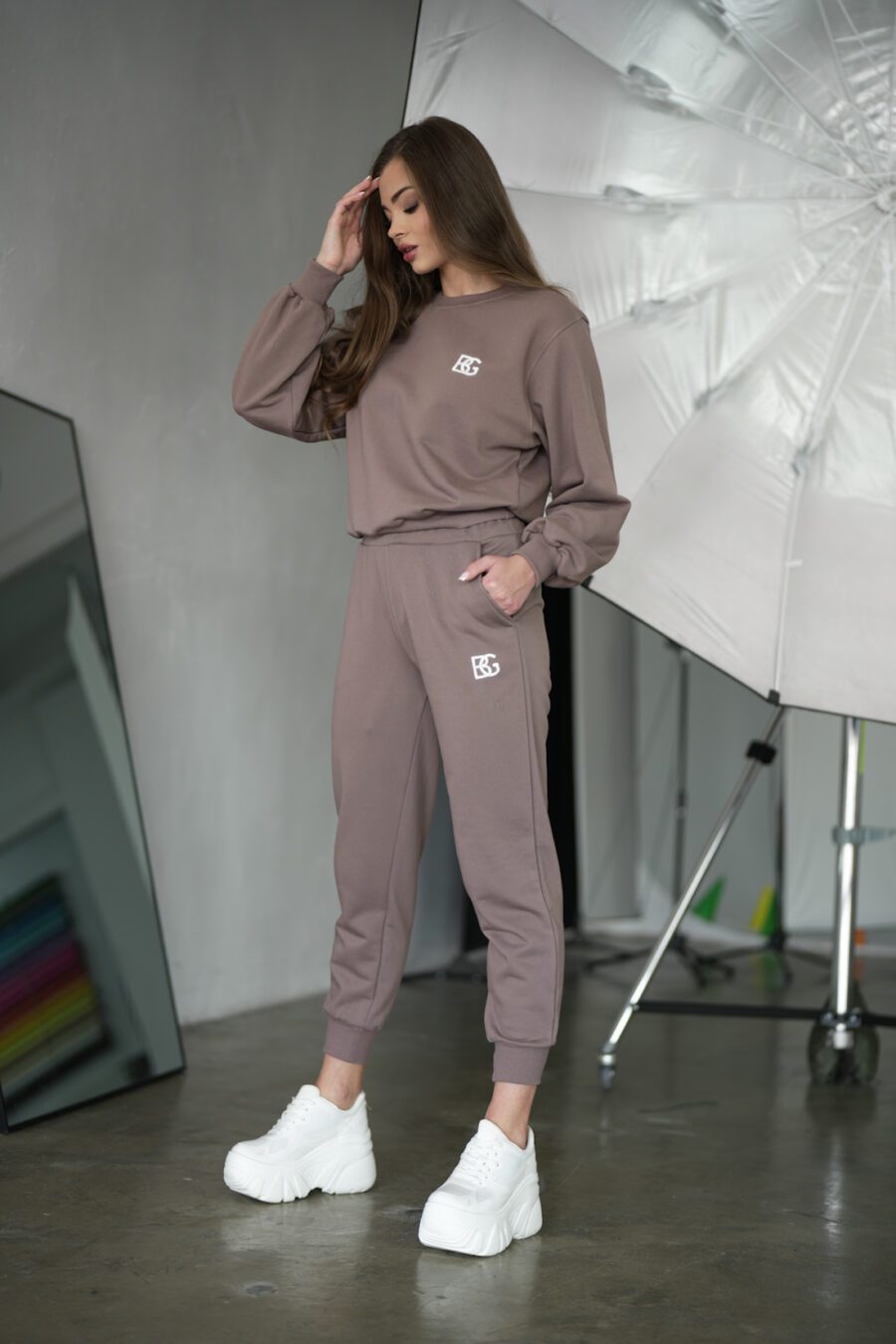 Bluza damska BG Basic | cappuccino - obrazek 7