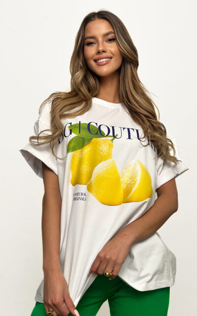 T-Shirt damski BG Fruit | biały