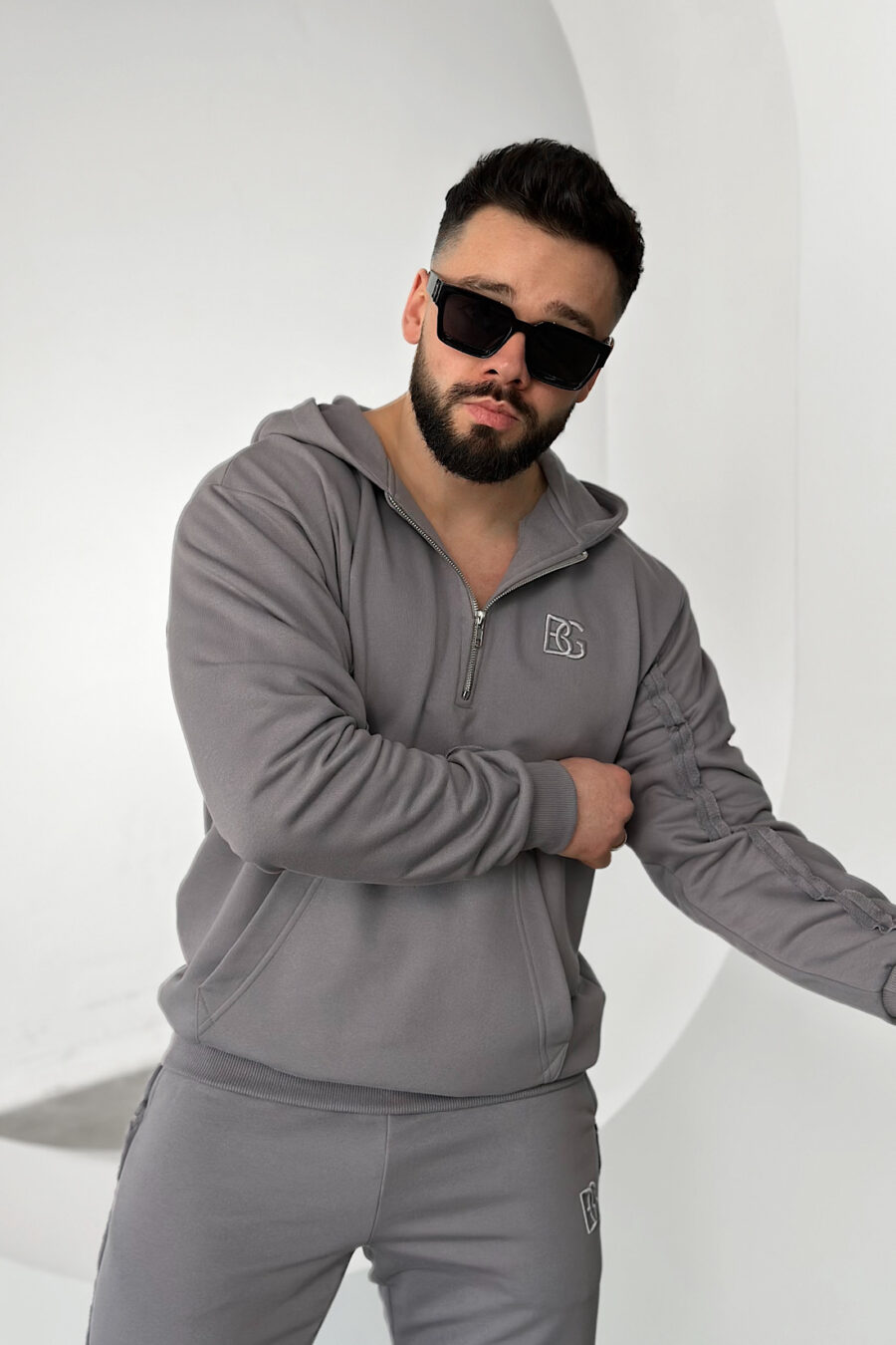 Bluza męska BG Hoody | szary - obrazek 5