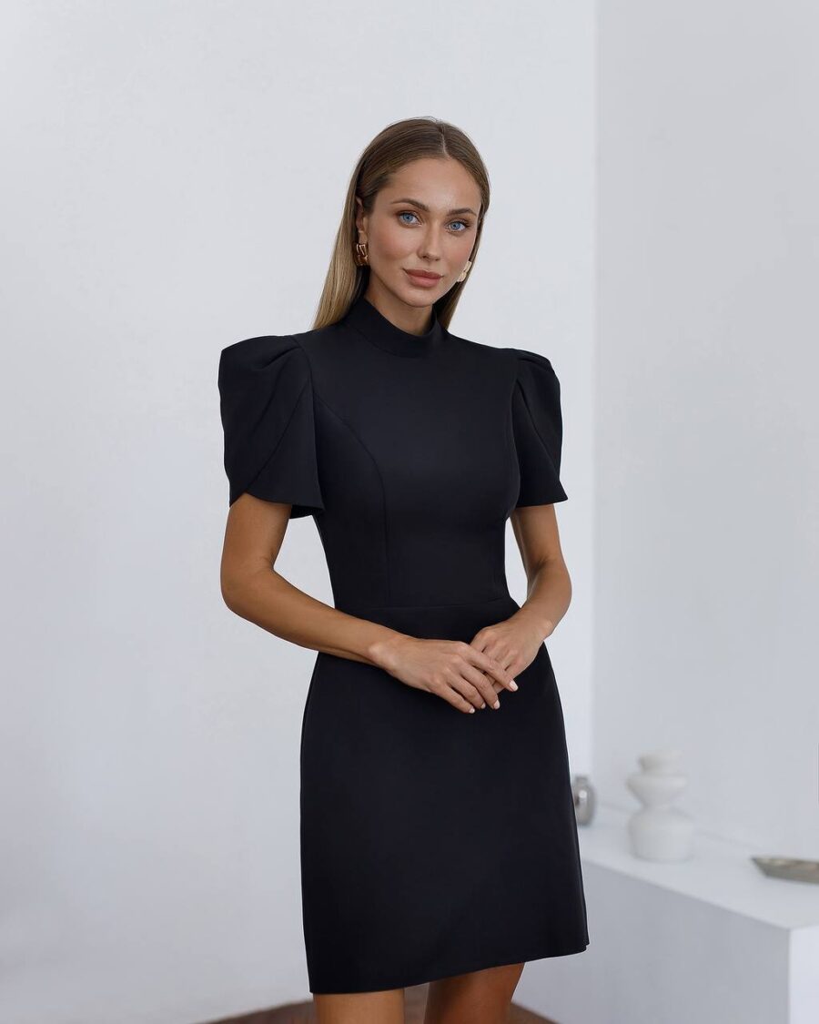 EMILY Sukienka Mini 548 z Wycięciem na Plecach Czarny - obrazek 2