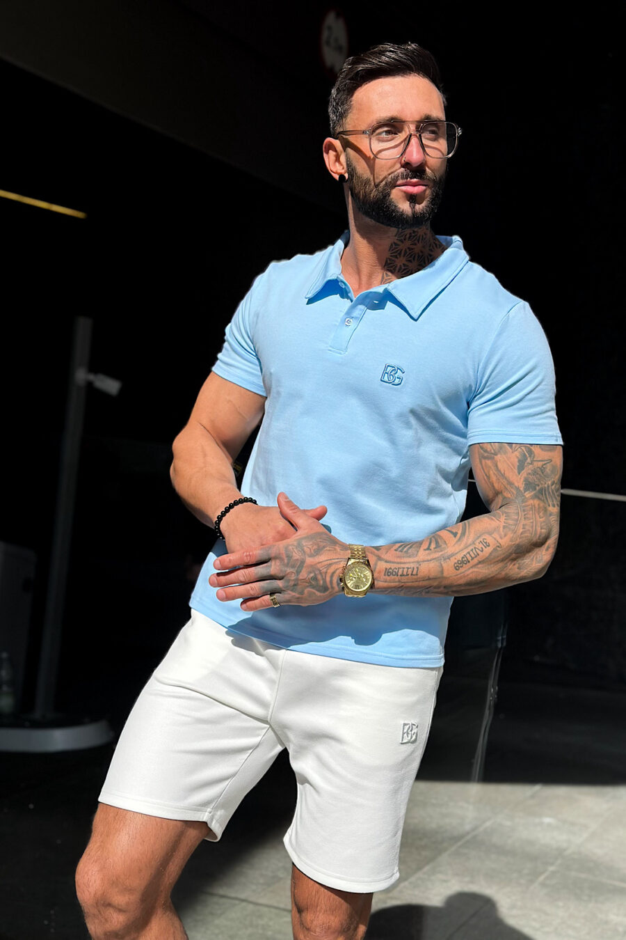 T-Shirt męski BG Polo | błękitny - obrazek 7