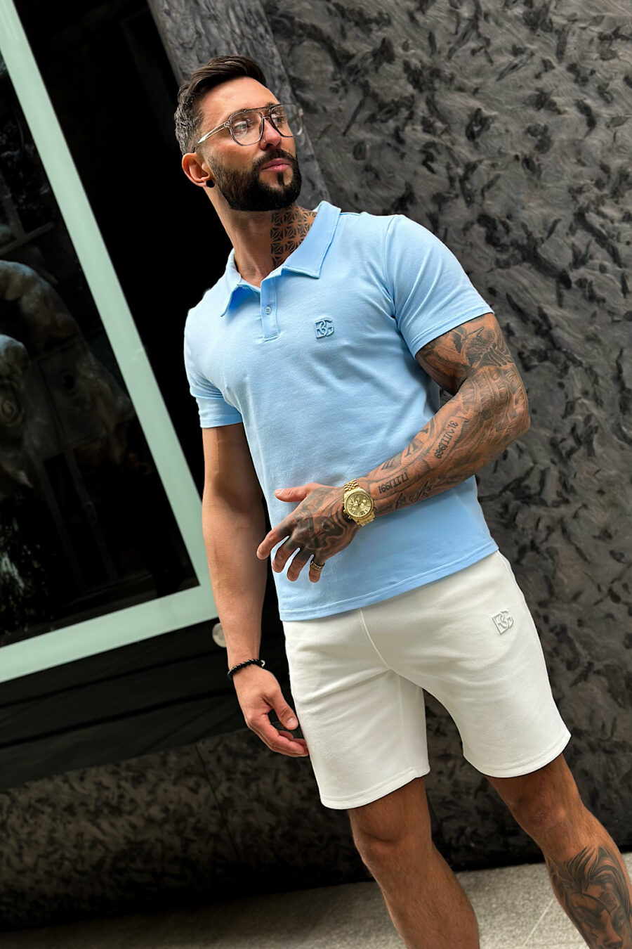 T-Shirt męski BG Polo | błękitny - obrazek 12