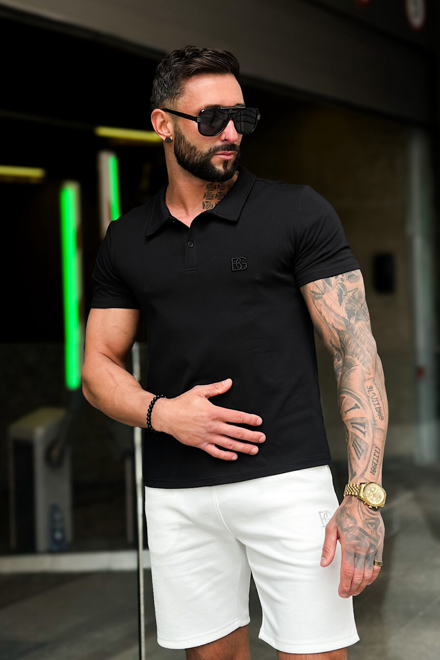 T-Shirt męski BG Polo | czarny - obrazek 6