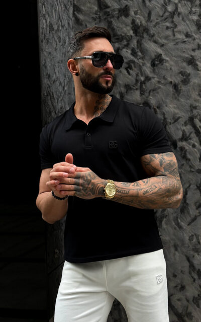 T-Shirt męski BG Polo | czarny
