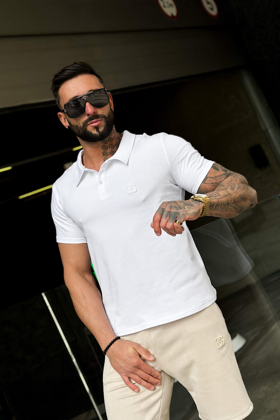 T-Shirt męski BG Polo | biały - obrazek 3