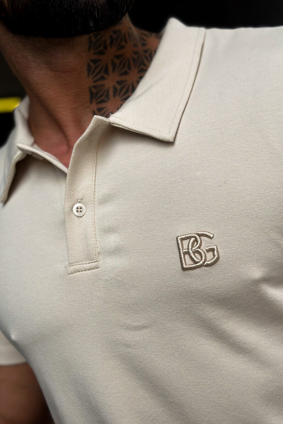 T-Shirt męski BG Polo | beż - obrazek 5