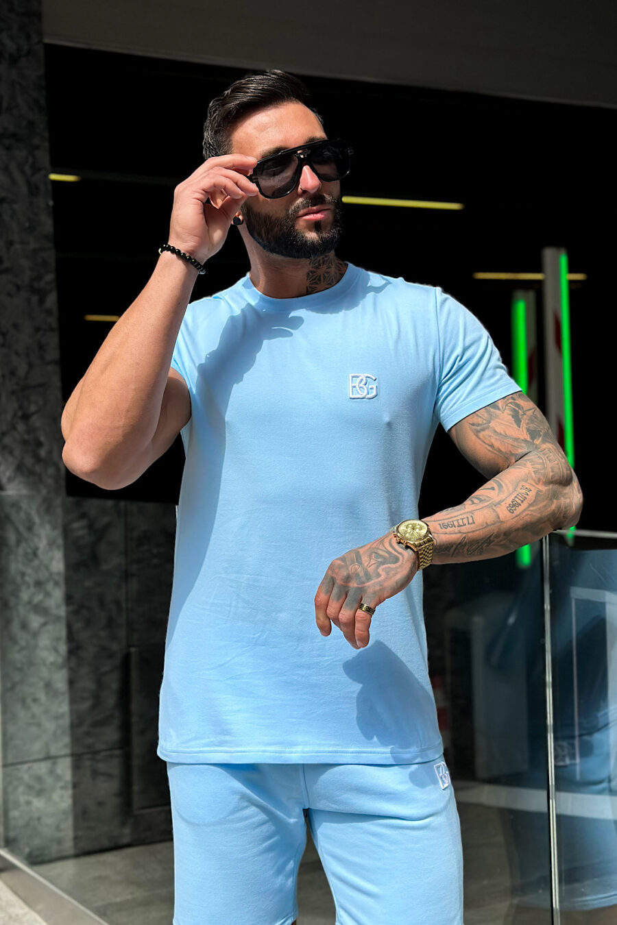 T-Shirt męski BG Bond | błękitny - obrazek 3