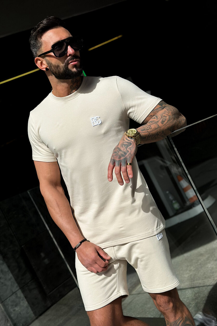 T-Shirt męski BG Bond | beżowy - obrazek 4