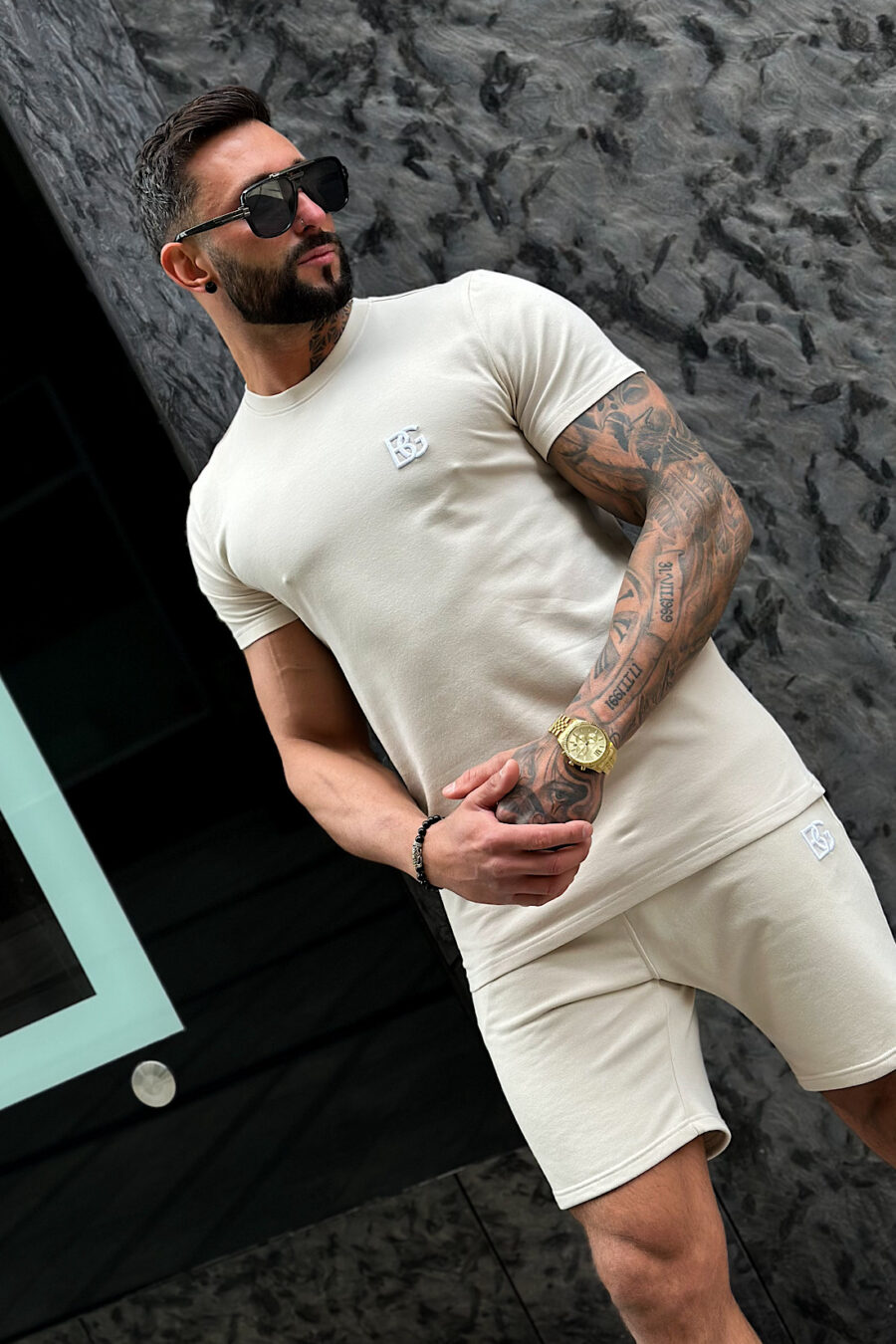 T-Shirt męski BG Bond | beżowy - obrazek 7