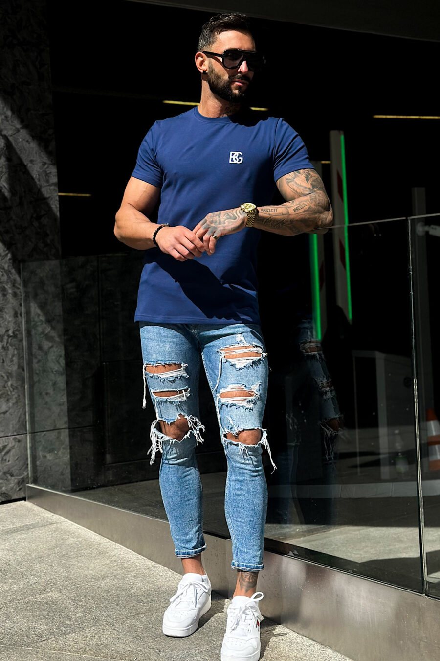 T-Shirt męski BG Bond | granatowy - obrazek 5