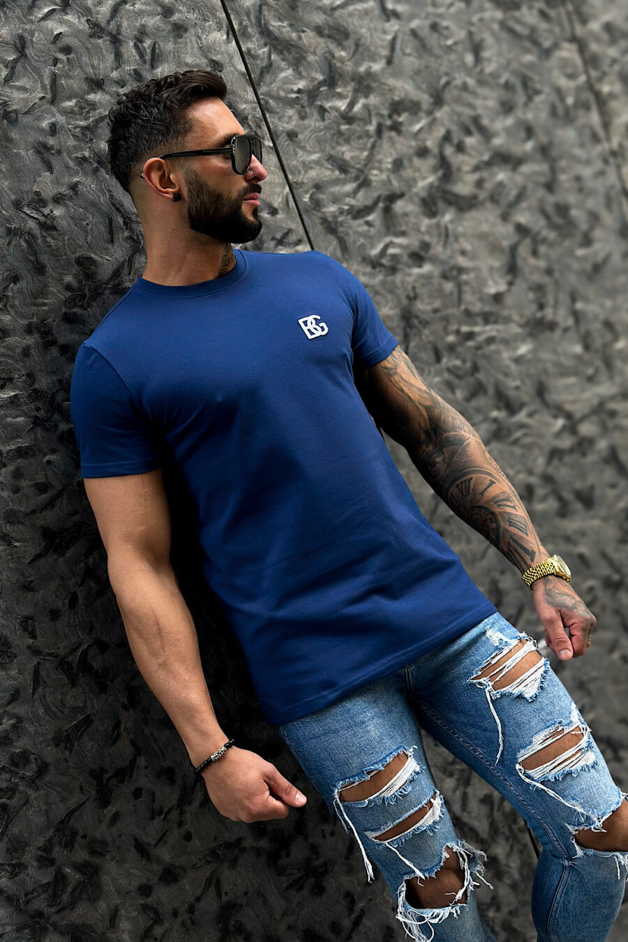 T-Shirt męski BG Bond | granatowy - obrazek 4