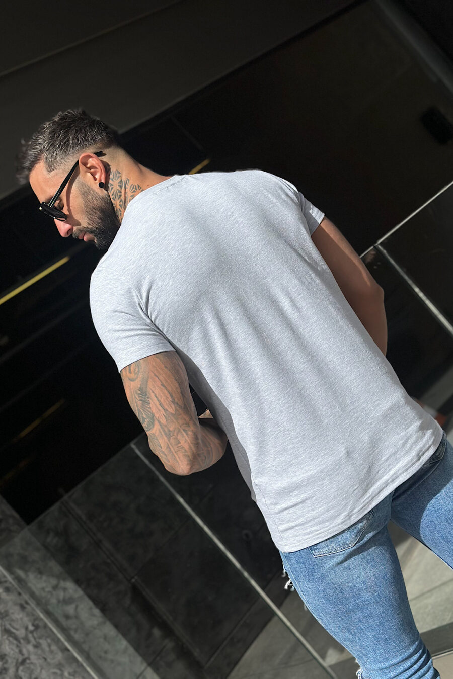 T-Shirt męski BG Bond | szary melanż - obrazek 6