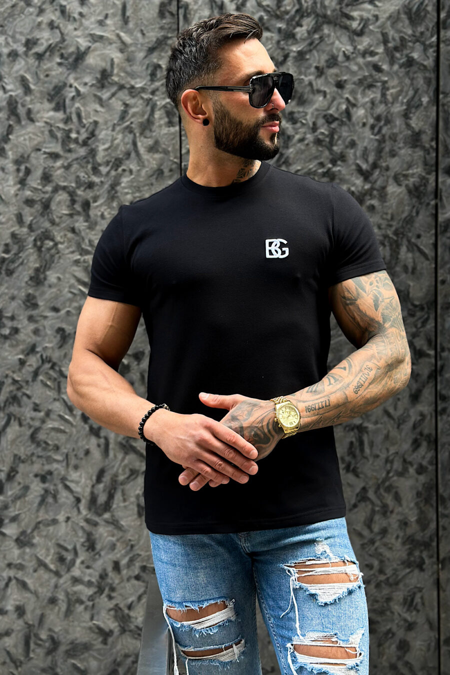 T-Shirt męski BG Bond | czarny - obrazek 3