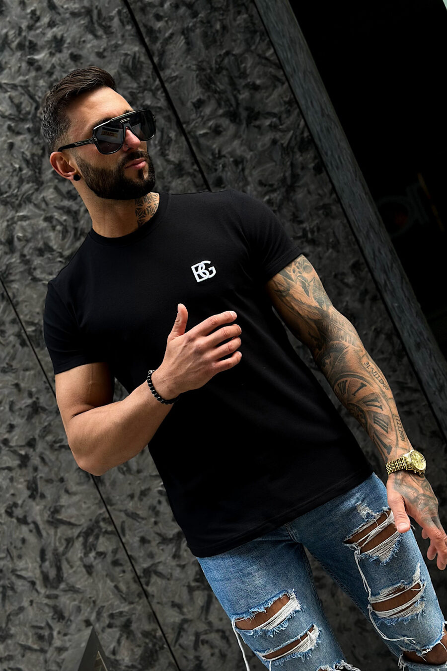 T-Shirt męski BG Bond | czarny - obrazek 5