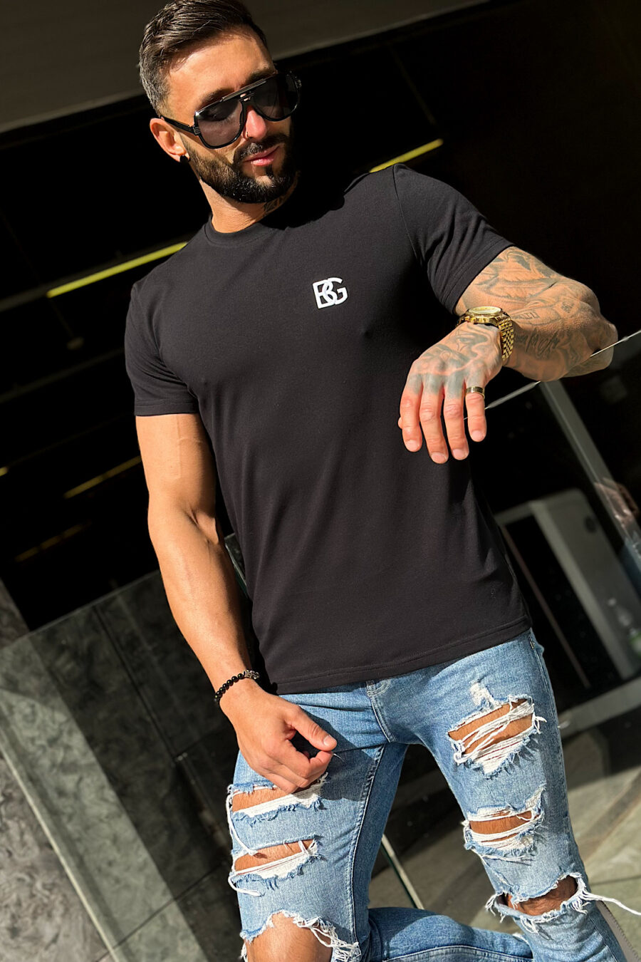 T-Shirt męski BG Bond | czarny - obrazek 4