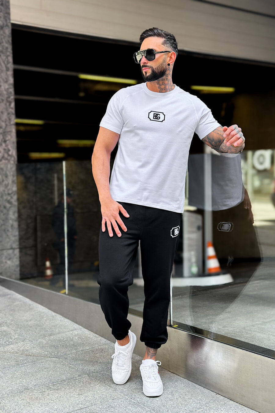 T-Shirt męski BG Bump | biały - obrazek 7