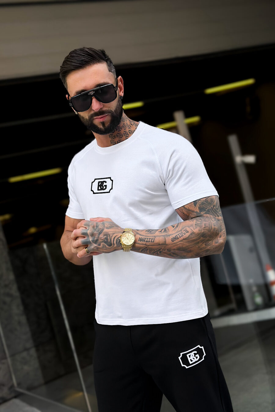 T-Shirt męski BG Bump | biały - obrazek 4