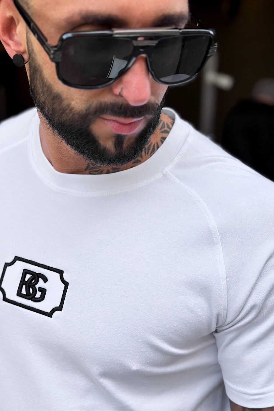 T-Shirt męski BG Bump | biały - obrazek 3