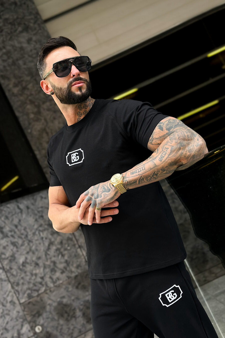 T-Shirt męski BG Bump | czarny - obrazek 3