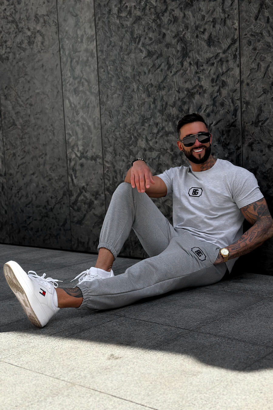 T-Shirt męski BG Bump | szary melanż - obrazek 5