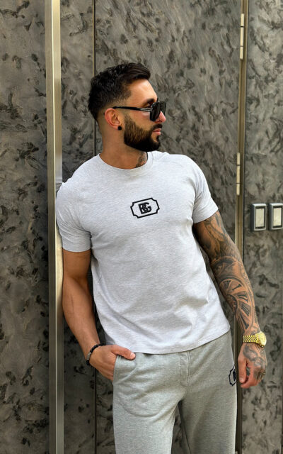 T-Shirt męski BG Bump | szary melanż