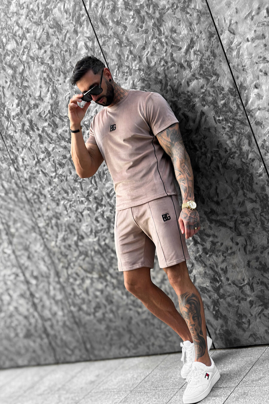 T-Shirt męski BG Silk | beż