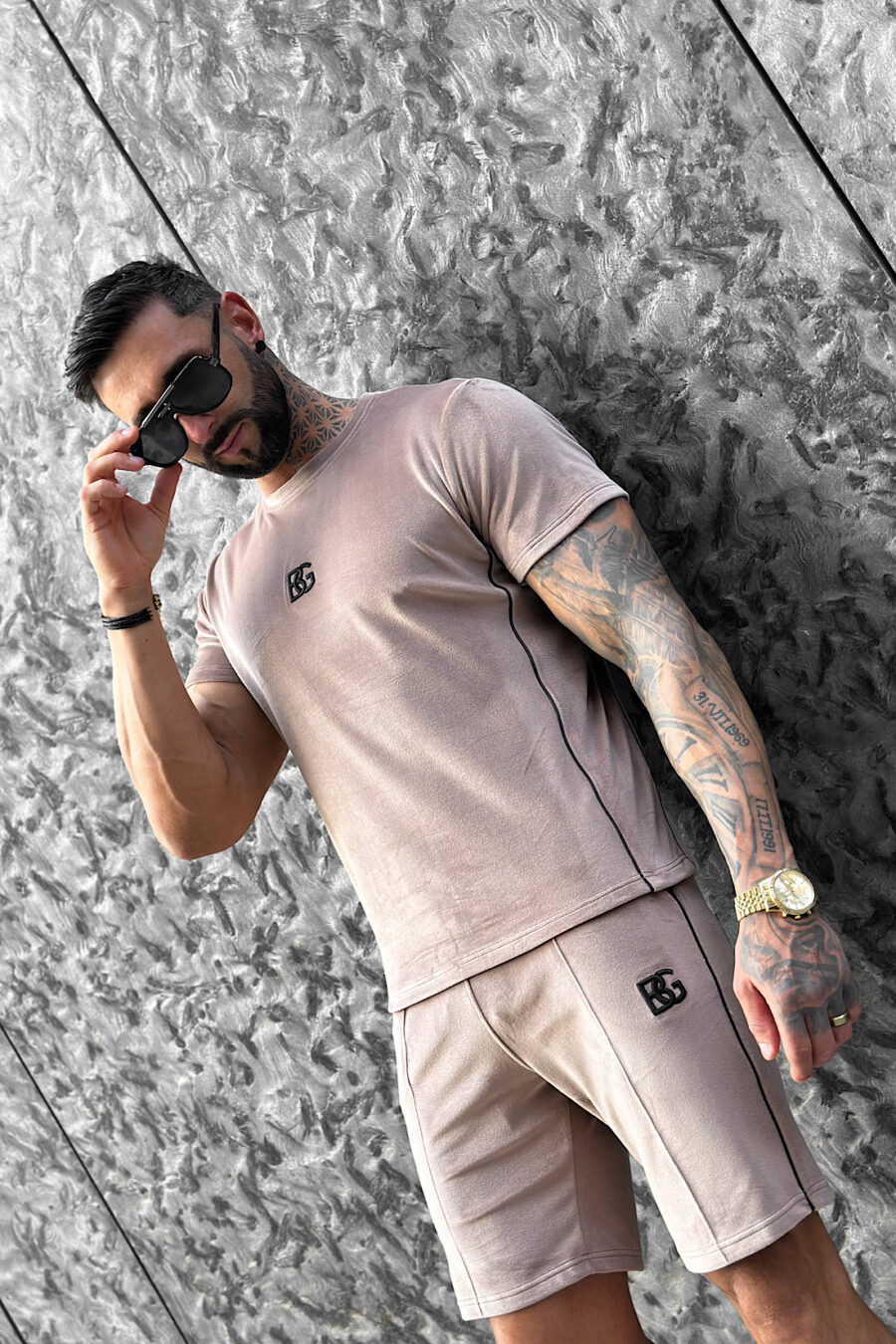 T-Shirt męski BG Silk | beż - obrazek 8