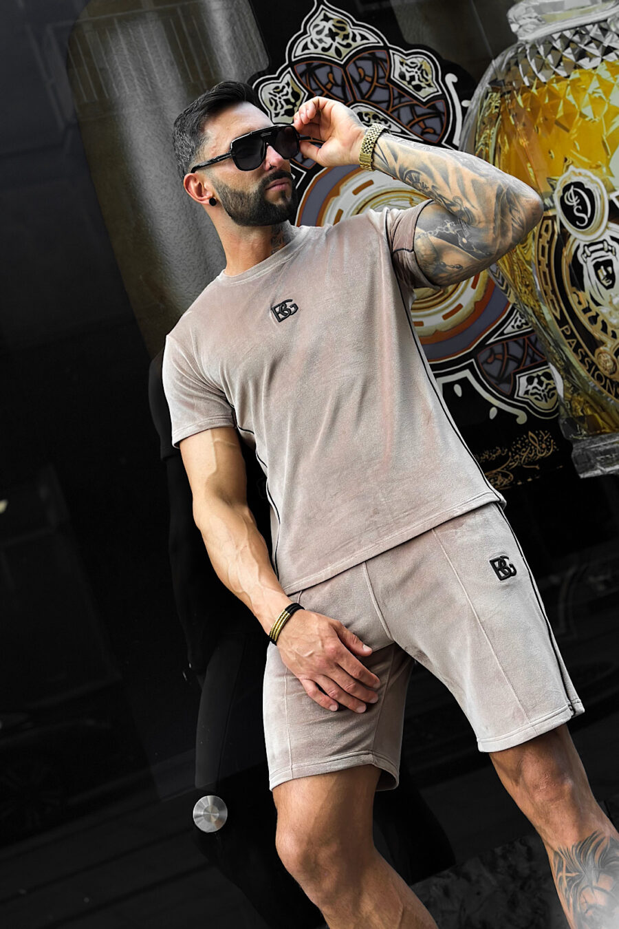 T-Shirt męski BG Silk | beż - obrazek 6