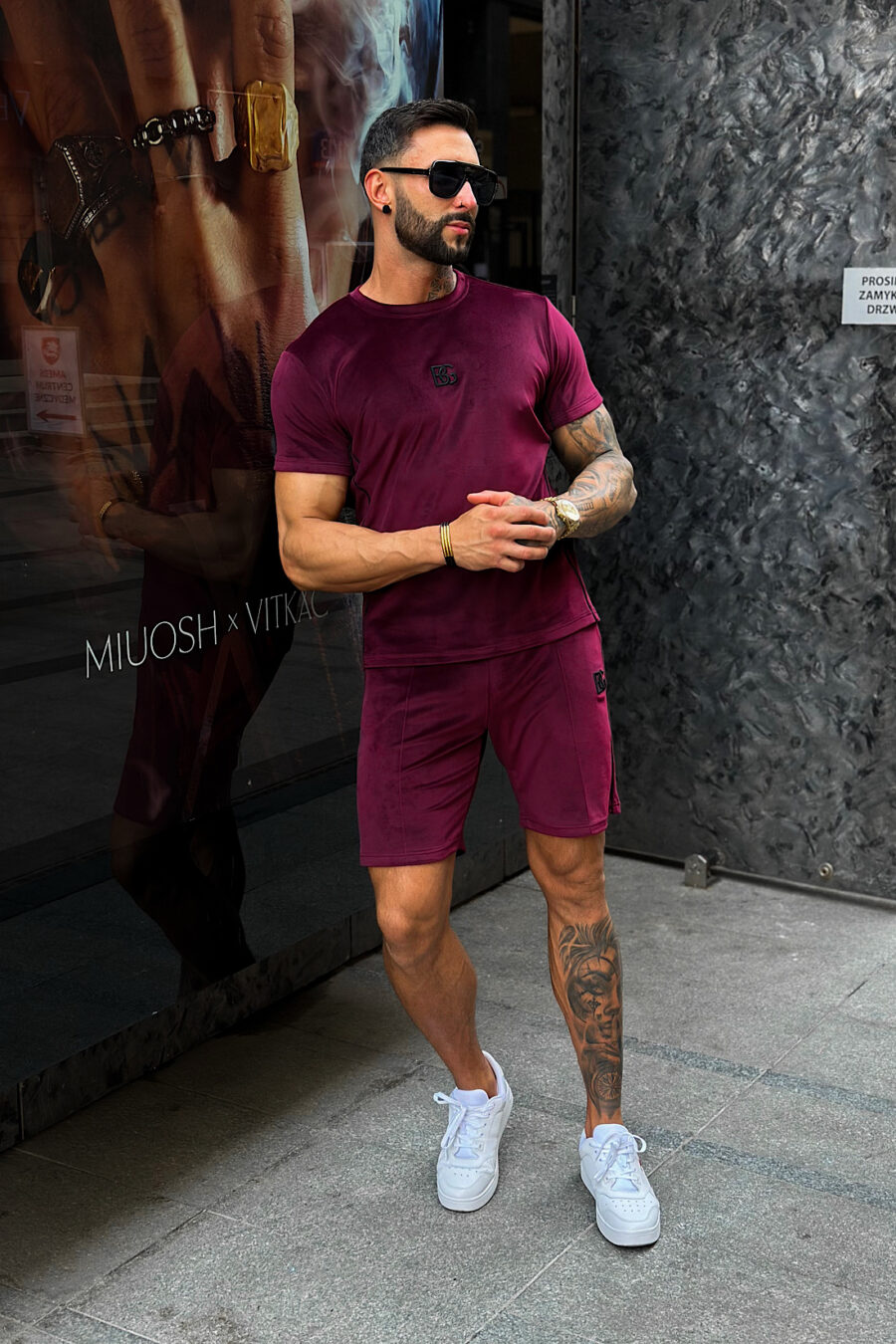 T-Shirt męski BG Silk | bordowy - obrazek 3