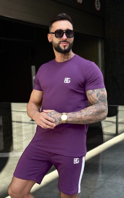 T-Shirt męski BG Bond | śliwkowy