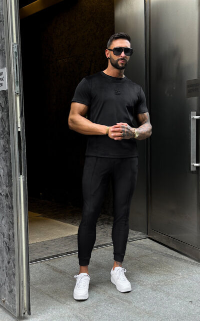 T-Shirt męski BG Silk | czarny