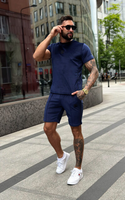 T-Shirt męski BG Silk | granatowy