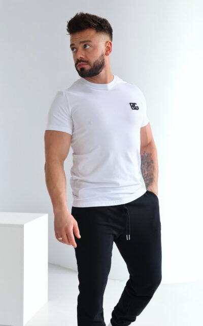 T-Shirt męski BG Bond | biały-czarny