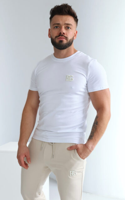 T-Shirt męski BG Bond | biały-jasny beż