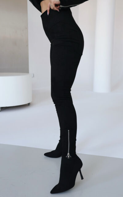 Legginsy damskie BG Button | czarny