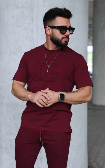 T-Shirt męski BG Origami | bordo