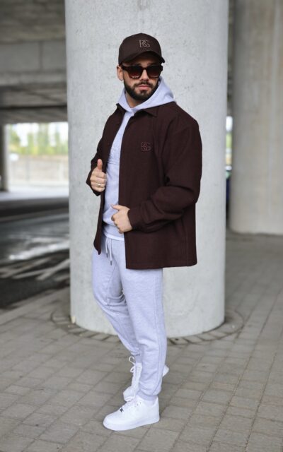 Koszula męska BG Coat | czekolada