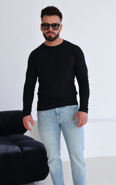 T-Shirt longsleeve męski BG Trust | czarny