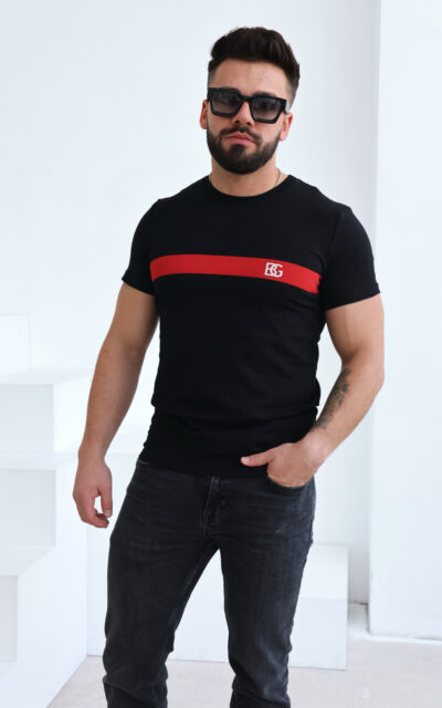 T-Shirt męski BG Red | czarny