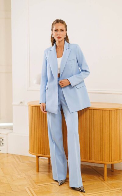 HALEY Garnitur Damski Dwuczęściowy C523 Błękitny