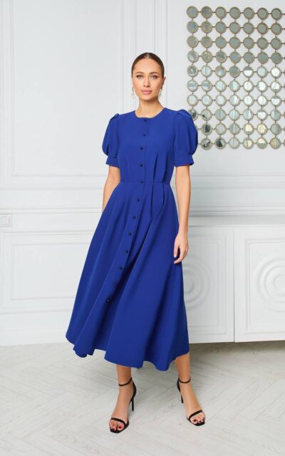LAYLA Sukienka Midi z Guzikami C390 Chaber