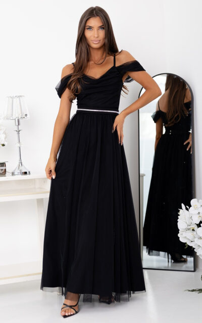 KIARA Sukienka Tiulowa 11281 Czarny