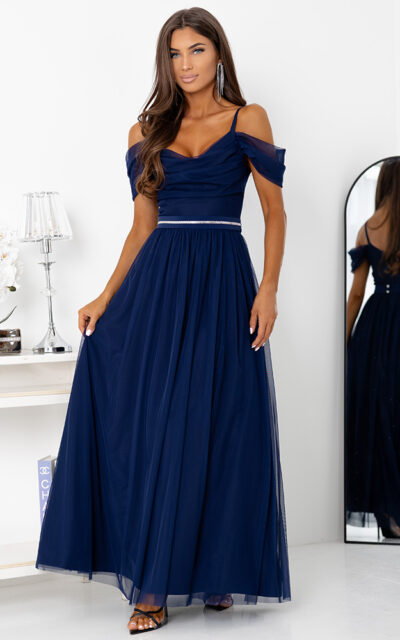 KIARA Sukienka Tiulowa 11281 Granatowy