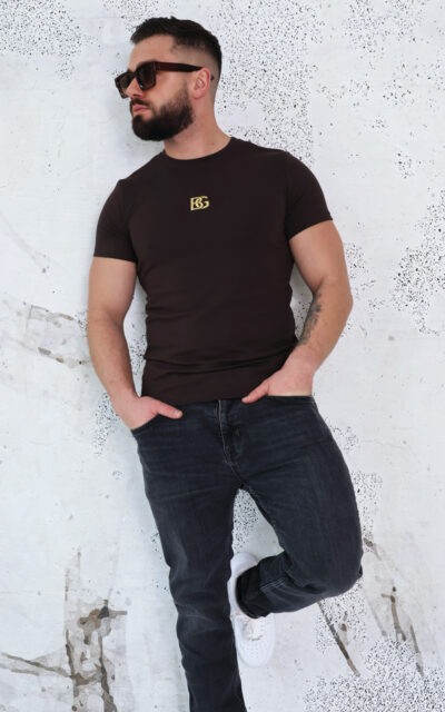 T-Shirt męski BG Pray | gorzka czekolada