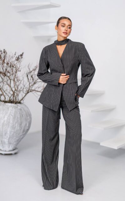 CAIRO Garnitur Damski Dwuczęściowy C552 Ciemno Szary
