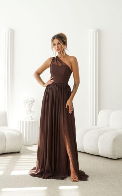 ARIA Sukienka Maxi Czekolada