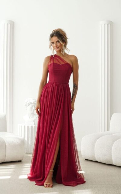 ARIA Sukienka Maxi Bordo