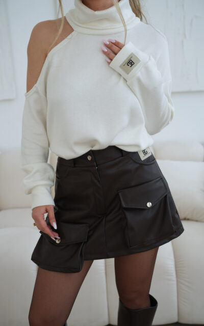 Szorty damskie BG Hadid | gorzka czekolada